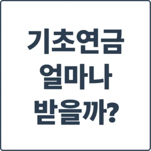 기초연금 나는 얼마나 받을까?
